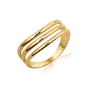 10K/14K Yellow Gold Triple Row High-Polish Band