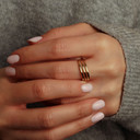 10K/14K Yellow Gold Triple Row High-Polish Band