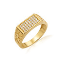 10K/14K Mens Yellow Gold Bar Nugget Ring