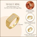 10K/14K Mens Yellow Gold Bar Nugget Ring