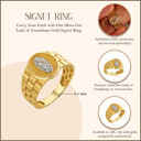 10K/14K Mens Yellow Gold Our Lady of Guadalupe Signet Ring