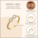 10K/14K Yellow Gold Beaded CZ Infinity Ring