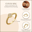 10K/14K Yellow Gold Beaded CZ Clover Ring