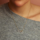 14K Solid Gold Lab Grown Diamond Infinity Heart Necklace