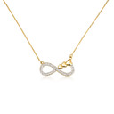 14K Solid Gold Lab Grown Diamond Infinity Heart Necklace