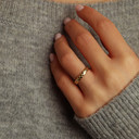 10K/14K Solid Gold Chevron Pattern Band 