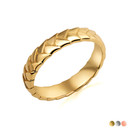 10K/14K Solid Gold Chevron Pattern Band 