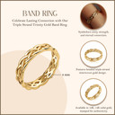 10K/14K Solid Gold Triple Strand Trinity Band 