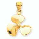 14K Yellow Gold Boat Propeller Beach Pendant