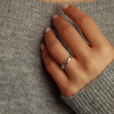 Silver Chevron Pattern Band 