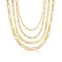 14k Yellow Gold Hollow Figaro Chain 