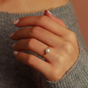 14K Yellow Gold Round Lab Grown Diamond Halo Ring