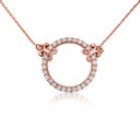 14K Gold Lab Grown Diamond Fleur-de-Lis Eternity Circle Necklace