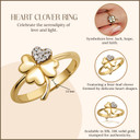 10K/14K Solid Gold Lab Grown Diamond 4 Leaf Lucky Heart Clover Ring