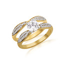 10K/14K Solid Gold Lab Grown Diamond 1 Carat Timeless Engagement Ring Set