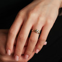 10K/14K Solid Gold Lab Grown Diamond Baby Feet Footprint Ring