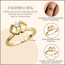 10K/14K Solid Gold Lab Grown Diamond Baby Feet Footprint Ring