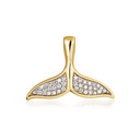 10K/14K Solid Gold Lab Grown Diamond Wale Tale Pendant Necklace with Hidden Bail