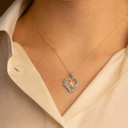  Silver Letter "A-Z" Initial Flower Heart Monogram Pendant Necklace 
