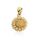10K/14K Yellow Gold Sunflower Pendant Necklace Pendant Necklace