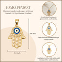 10K/14K Yellow Gold Enamel Evil Eye Hamsa Pendant Necklace