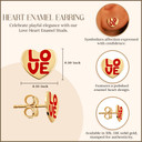 10K/14K Yellow Gold Love Heart Enamel Studs