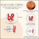 Silver Love Heart Enamel Studs