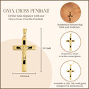 10K/14K Yellow Gold Black Onyx Cross Crucifix Pendant Necklace