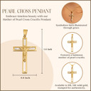 10K/14K Yellow Gold Mother of Pearl Cross Crucifix Pendant Necklace