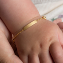 14K Gold Custom Baby Name Heart Charm Bracelet
