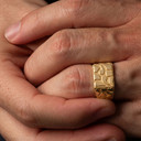 10K/14K Solid Gold 15mm Mens Nugget Ring