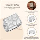 Sterling Silver 15mm Mens Nugget Ring