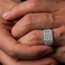 Sterling Silver 12mm Mens Nugget Ring