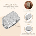 Sterling Silver 12mm Mens Nugget Ring