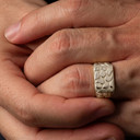 Sterling Silver 12mm Mens Nugget Ring