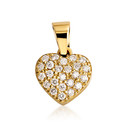 Gold Micro-Pave Lab Grown Diamond 3D Heart Pendant 