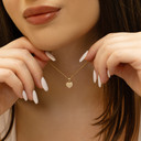 Gold Micro-Pave Lab Grown Diamond 3D Heart Pendant 
