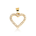 Gold Micro-Pave Mini Lab Grown Diamond Heart Pendant Necklace