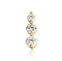 Gold 1ct Lab Grown Diamond Drop Stud Pendant Necklace