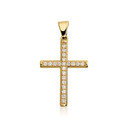Gold Lab Grown Diamond Classic Cross Pendant Necklace