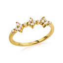 10K/14K Solid Gold Lab Grown Diamond Flower Cluster Ring