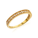 10K/14K Solid Gold Classic Lab Grown Diamond Micro Pavé Stackable Band Ring