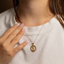  Yellow Gold Saint George Round Medallion Pendant Necklace (10k/14k)