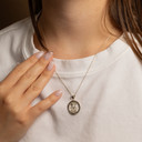 .925 Sterling Silver Saint George Round Medallion Pendant Necklace