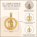 Yellow Gold Saint Christopher Round Medallion Pendant Necklace (10k/14k)