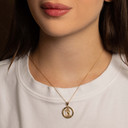 Yellow Gold Saint Christopher Round Medallion Pendant Necklace (10k/14k)
