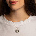 .925 Sterling Silver Saint Joseph Round Medallion Pendant Necklace