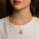 Yellow Gold Saint Mary Round Medallion Pendant Necklace (10k/14k)