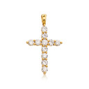 10K/14K Gold 1ct Lab Grown Diamond Cross Pendant Necklace