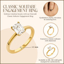 10K/14K Gold Emerald Cut Lab Grown Diamond Classic Engagement Ring